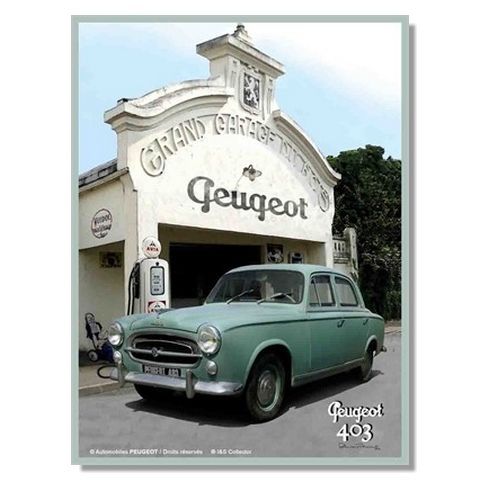 Plaque Métal Publicitaire Vintage " Peugeot 403"