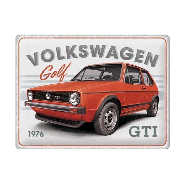 Plaque Métal Publicitaire Vintage " Golf GTI"