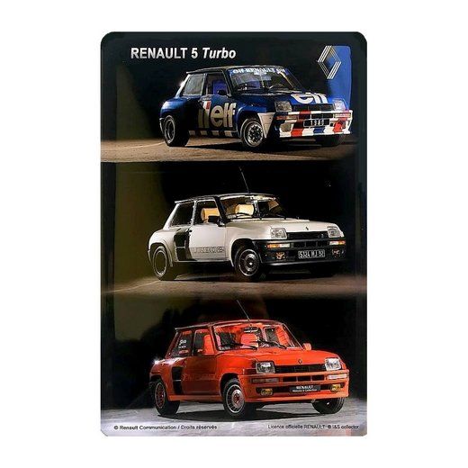 Plaque Métal Publicitaire Vintage " Renault R5 Turbo "
