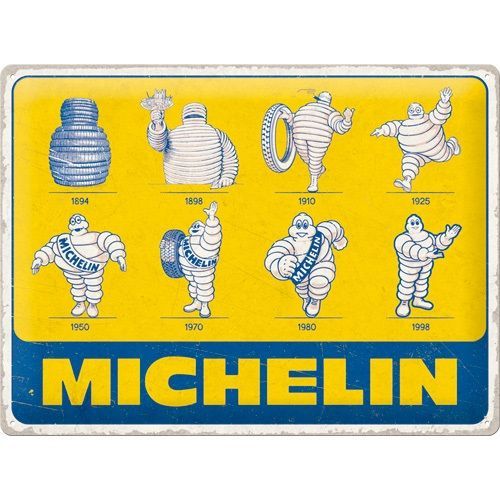Plaque  métal Publicitaire Vintage  "  Bibendum Collage "
