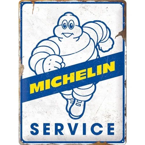 Plaque  Métal Publicitaire Vintage  " Michelin Service"