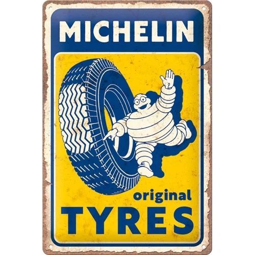 Plaque Métal Publicitaire Vintage  " Michelin "