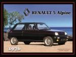 Plaque Métal Publicitaire Vintage " R5 Alpine 1976"