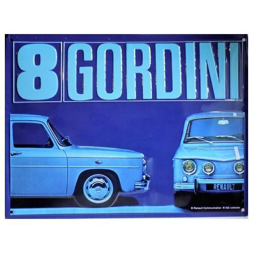 Plaque Métal Publicitaire Vintage " R8 Gordini"