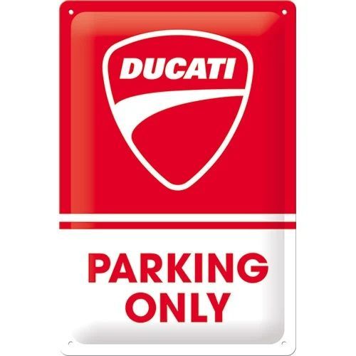 Plaque Métal Publicitaire Vintage " Parking Only Ducati"