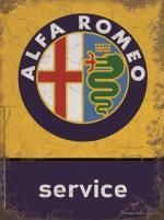Plaque Métal Publicitaire Vintage "Alfa Roméo Service "