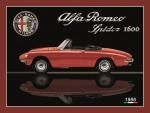 Plaque Métal Publicitaire Vintage " Alfa Roméo Spider 1600"