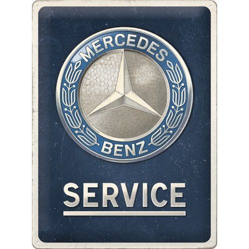 Plaque Métal  Publicitaire Vintage "Mercedes Service"