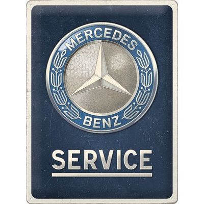 Plaque Métal  Publicitaire Vintage "Mercedes Service"