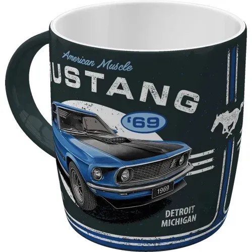 Tasse Publicitaire  Vintage en Céramique " Mustang 69"