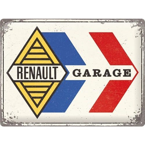 Plaque Métal Publicitaire Vintage "Renault Garage"