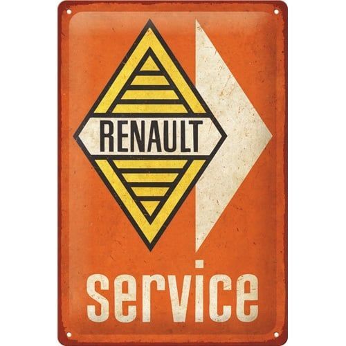 Plaque Métal Publicitaire Vintage "Renault Service"