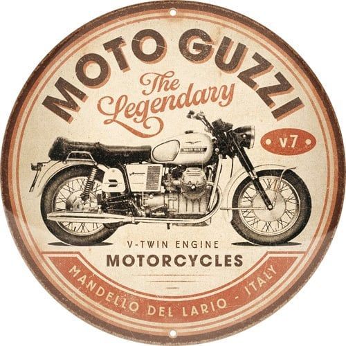 Rond Métal Embouti " Moto Guzzi"