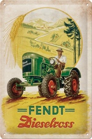 Plaque Métal Publicitaire Vintage "Tracteur Fendt"