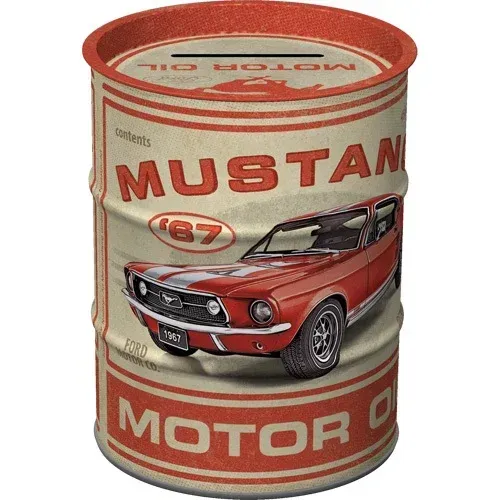 Tirelire  Bidon Métallique  Façon  Vintage "Ford Mustang"