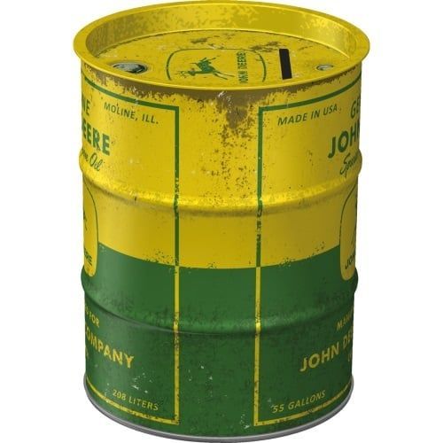 Tirelire Bidon Métallique Façon  Vintage "John Deere"