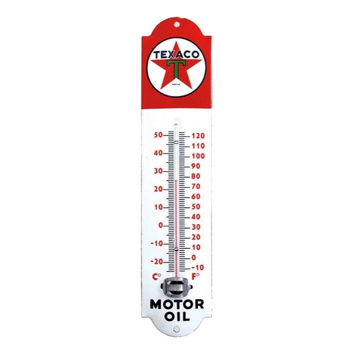 Thermomètre Publicitaire Vintage en Email " Texaco"
