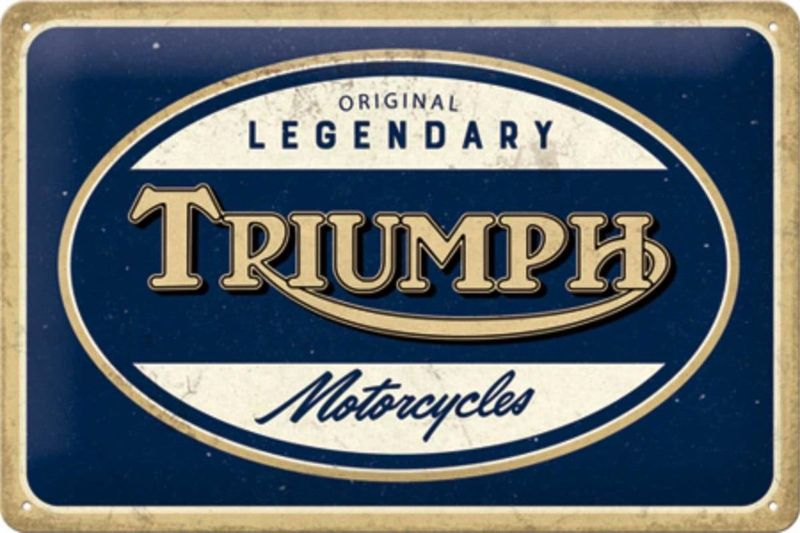 Plaque Publicitaire Vintage en Métal "Triumph"