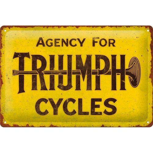 Plaque Publicitaire Vintage en Métal " Triumph"