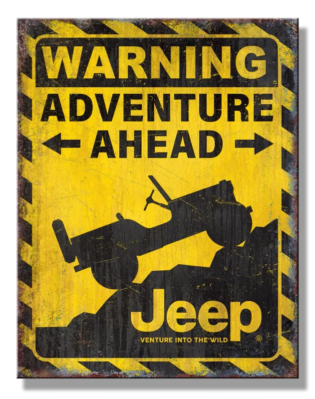Plaque Publicitaire Vintage en Métal " JEEP"