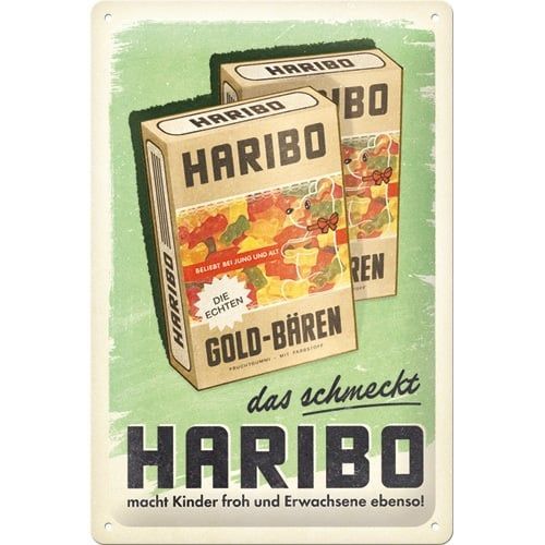 Plaque Publicitaire Vintage en Métal " Haribo"
