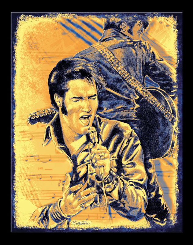 Plaque Métal Publicitaire Vintage  " Elvis Presley Notes"