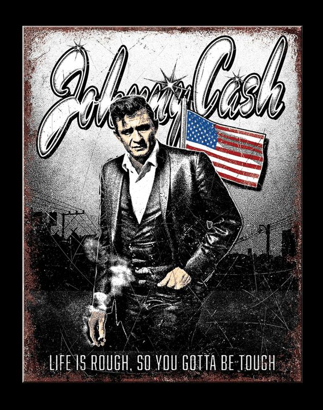 Plaque Métal Publicitaire Vintage " Johnny Cash "