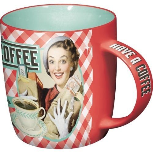 Tasse Publicitaire Vintage en Céramique " Pin UP"