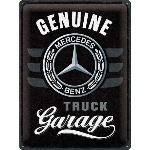 Plaque Publicitaire Vintage en Métal " Mercedes  Truck Garage"