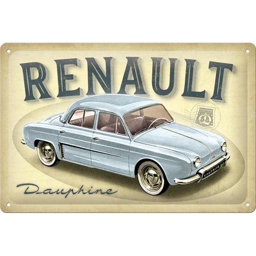 Plaque Métal Publicitaire Vintage Plaque Métal Publicitaire Vintage " Renault Dauphine"