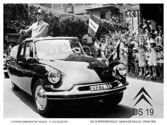 Plaque Métal Publicitaire Vintage " Citroën  DS de Gaulle"