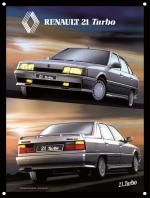 Plaque Métal Publicitaire Vintage Plaque Métal Publicitaire Vintage " Renault 21 Turbo "