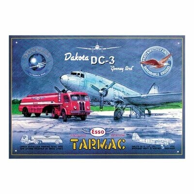 Plaque Métal Publicitaire Vintage Plaque Métal Publicitaire Vintage "Esso Dakota DC "