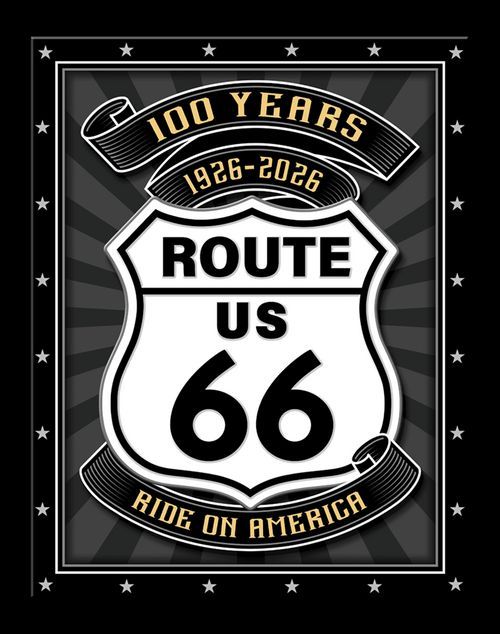 Plaque Métal Publicitaire Vintage "Route 66  100 Years"
