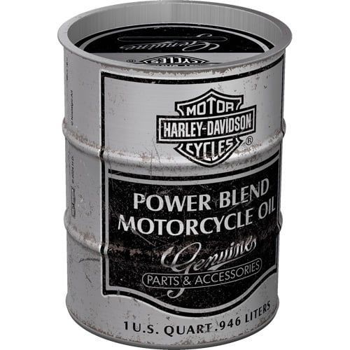 Tirelire Bidon Métallique Façon  Vintage "Harley Davidson"