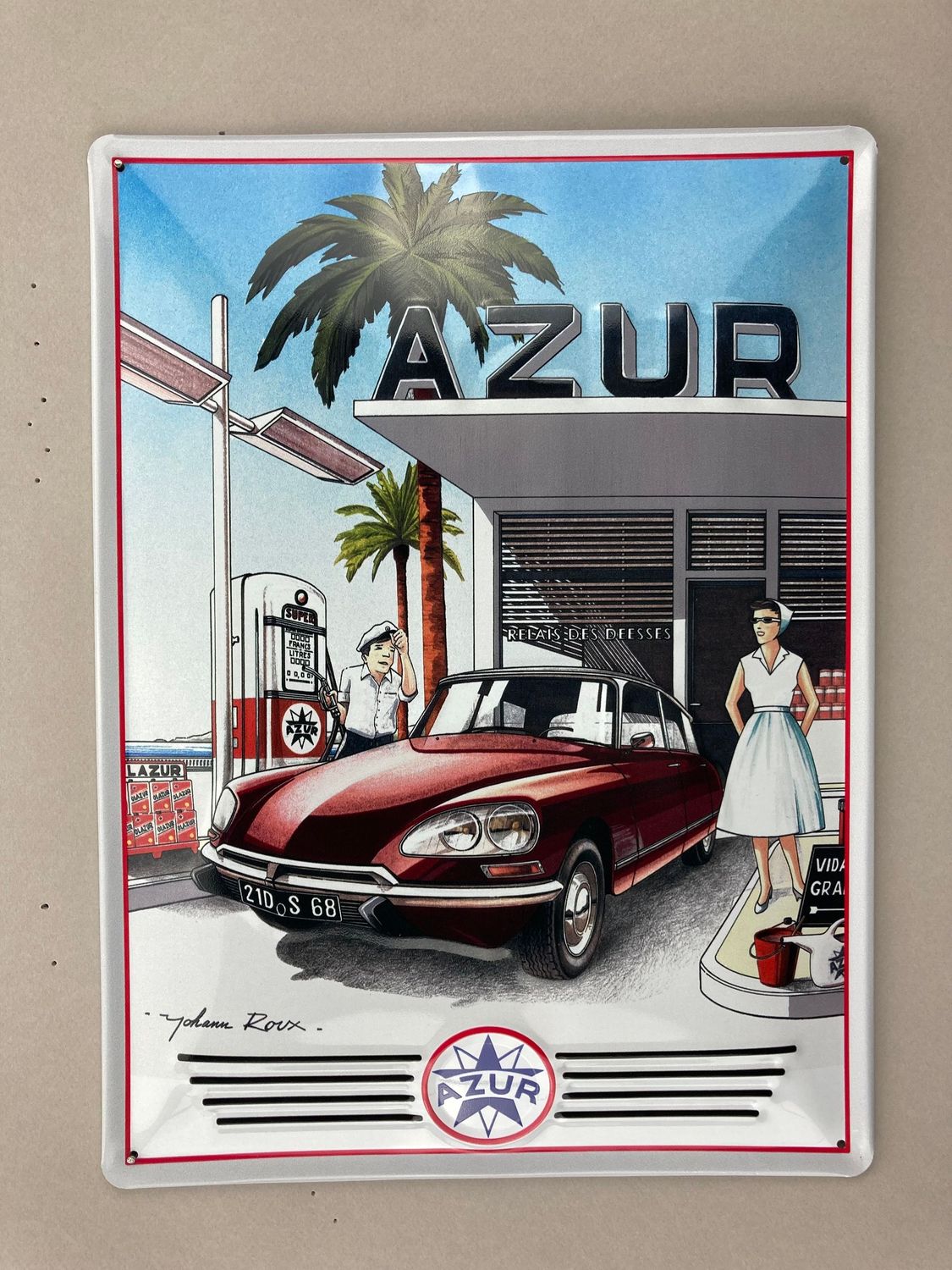 Plaque Publicitaire Vintage en Métal " Citroën DS"