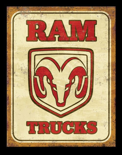 Plaque Publicitaire Vintage en Métal " RAM"