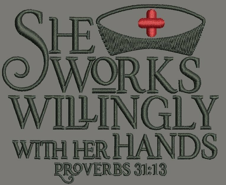 Proverbs 31:13 embroidery design by Dwanine Designs