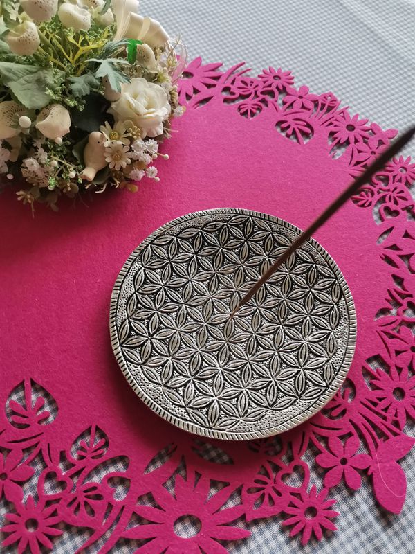 Räucherstäbchenhalter rund Blume des Lebens