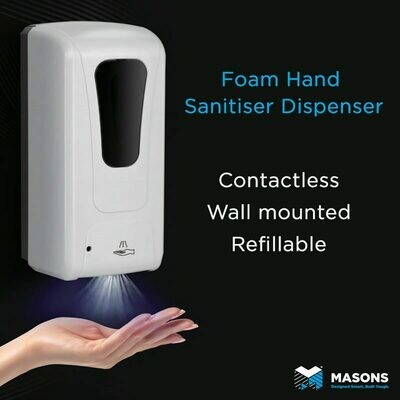 No touch Hand Sanitiser Unit wall mounted PLUS 1000 mL foaming hand sanitiser