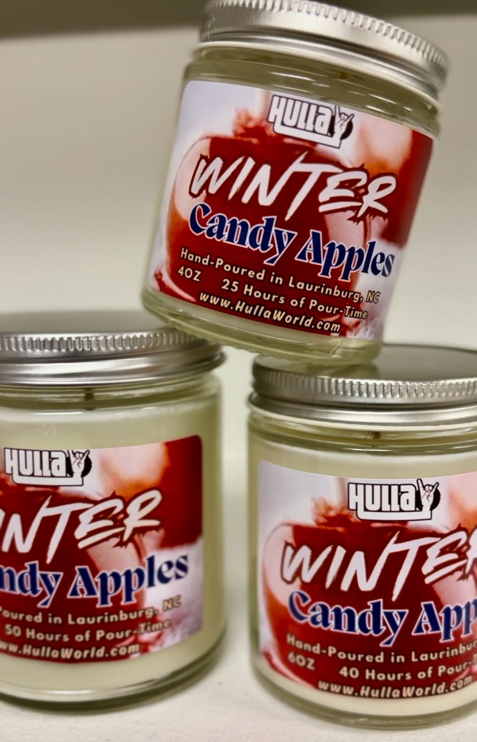 Winter Candy Apple Candle