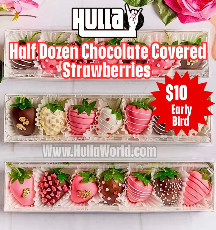 Half Dozen Chocolate Covered Strawberries-Early Bird