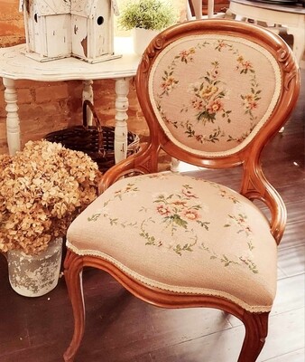 Vintage needlepoint Parlor chair