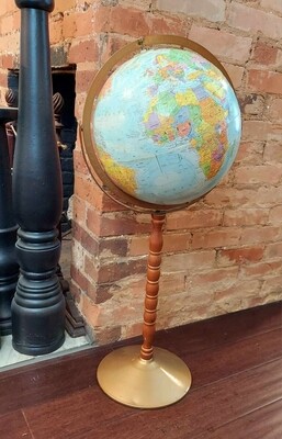 Vintage world globe on stand