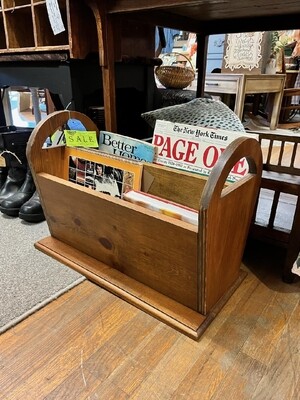 Vintage wood magazine rack