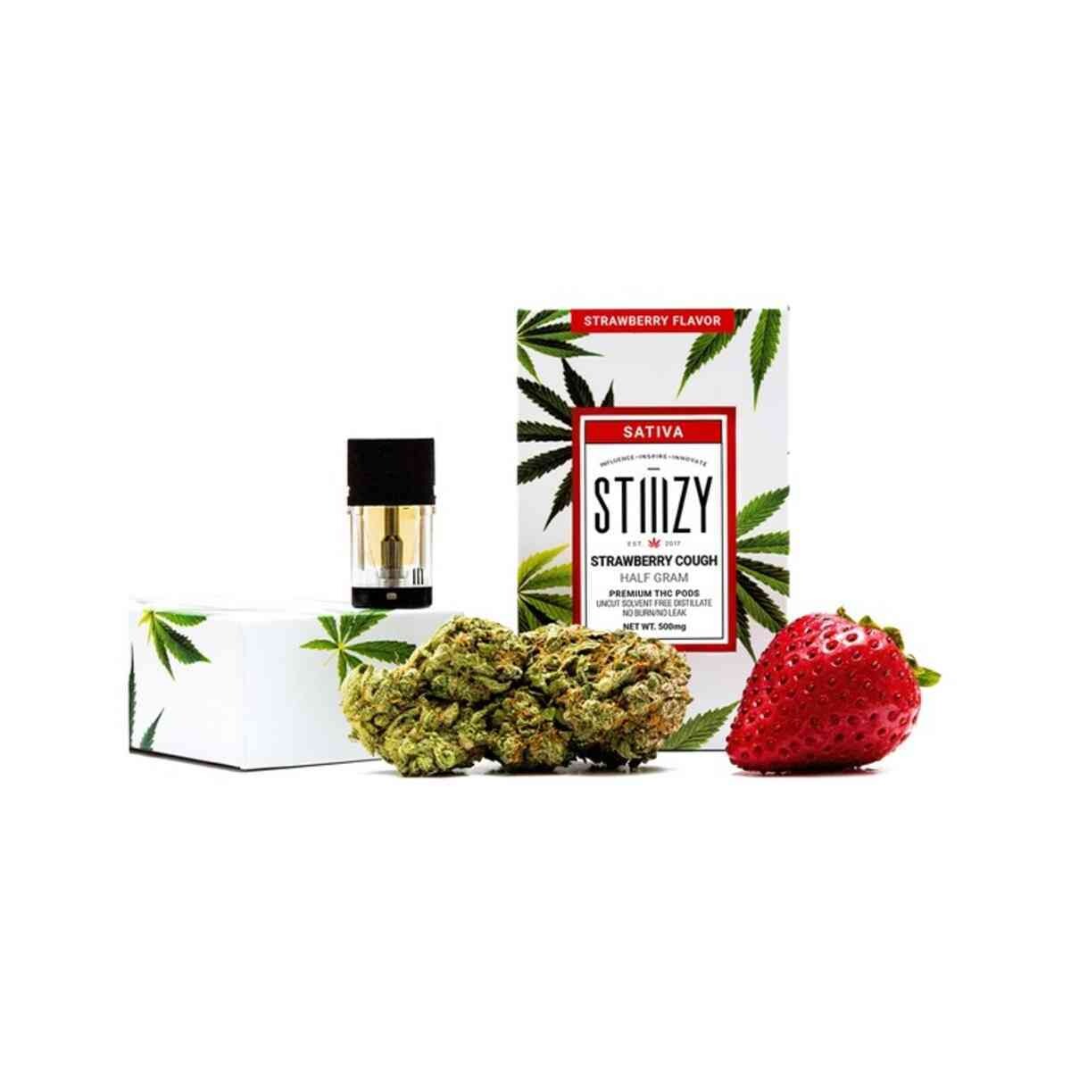 STIIIZY Strawberry Cough- Strawberry Flavor Premium THC 1 GRAM POD