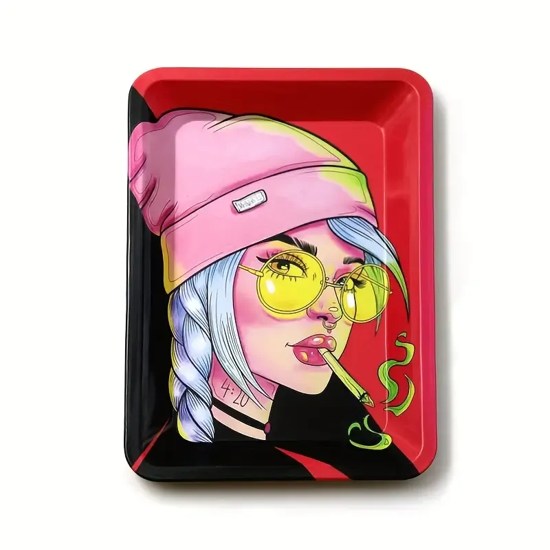 Woman Smoker Rolling Tray