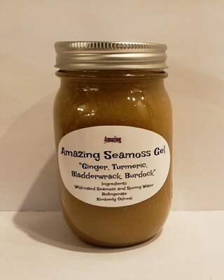 Elderberry, Echinacea, Ginger, Turmeric infused Seamoss Gel 16 oz
