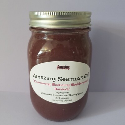 Cranberry Blueberry Bladderwrack Burdock infused Seamoss Gel 16 oz