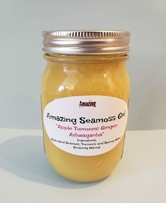 Apple Turmeric Ginger Ashwagandha infused Seamoss Gel 16 oz